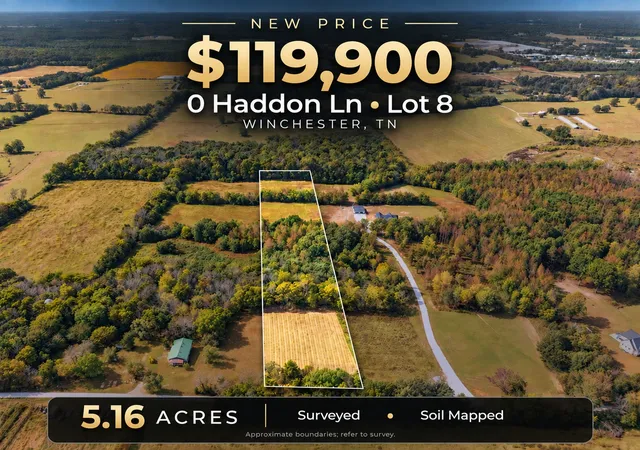 Photo 1 of Land for sale at 0 Haddon Ln, Winchester, TN 37398 | MLS# 3551736 | Listing updated on 2026-10-07