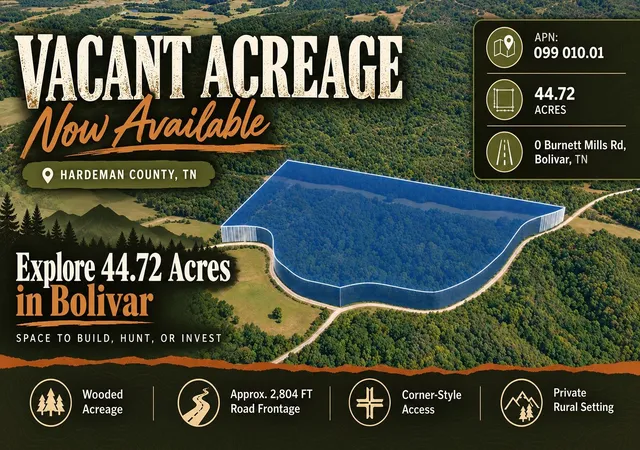 Photo 1 of Land for sale at 0 Burnett Mills Rd, Bolivar, TN 38008 | MLS# 3602919 | Listing updated on 2026-10-10