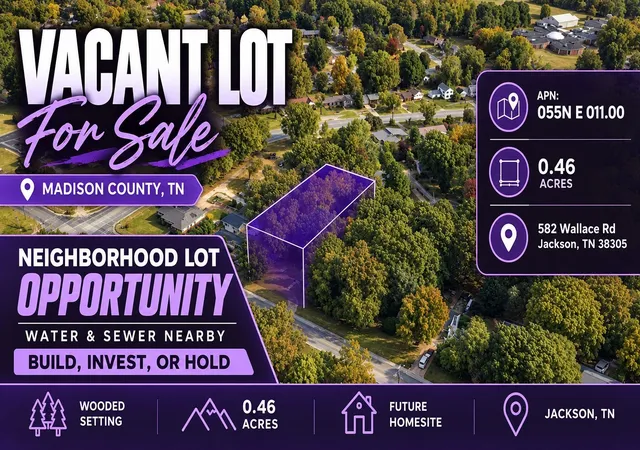 Photo 1 of Land for sale at 582 Wallace Rd, Jackson, TN 38305 | MLS# 3612640 | Listing updated on 2026-10-07