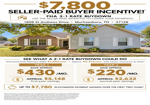 Single family home for sale at 1808 Saint Andrews Dr, Murfreesboro, TN 37128 | MLS# 3623678