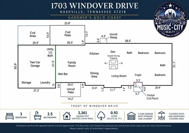 Photo 2 of Single family home for sale at 1703 Windover Dr, Nashville, TN 37218 | MLS# 3626731 | Listing updated on 2026-10-30