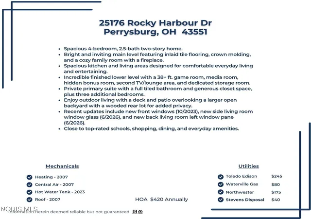 Homes for sale in Perrysburg, OH | 25176 Rocky Harbour Dr, Perrysburg, OH 43551 | MLS# 10010157