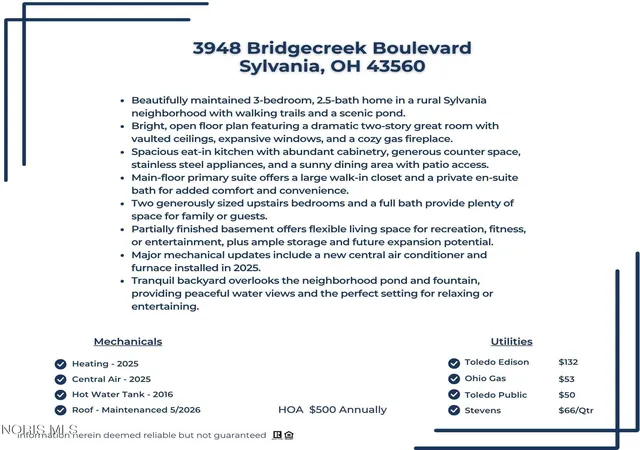 59th image of 3948 Bridge Creek Blvd, Sylvania, OH 43560 | MLS# 10011418