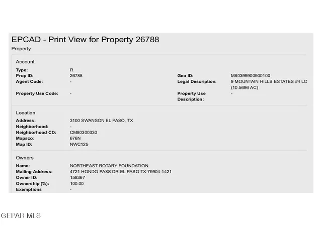 Photo 1 of House for sale at 3100 Swanson Dr, El Paso, TX 79904 | MLS# 927948 | Listing updated on 2025-08-08