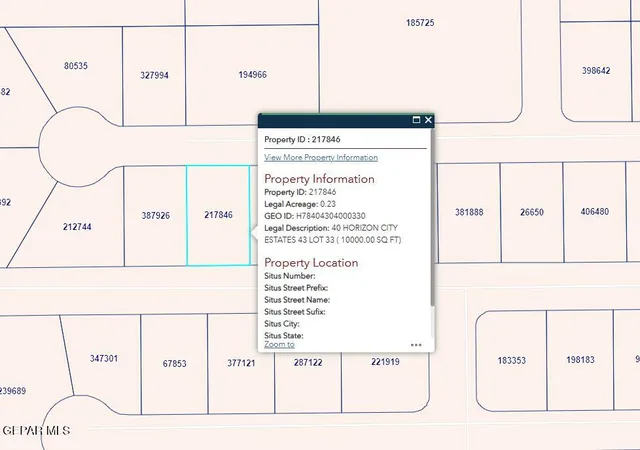 Photo 1 of Land for sale at Pn 217846 40 Horizon City Ests Lot 33, Horizon City, TX 79928 | MLS# 941053 | Listing updated on 2026-03-28