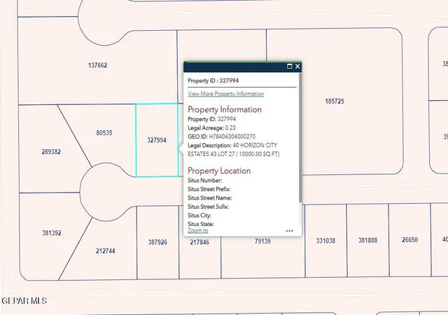 Photo 1 of Land for sale at Pn 327994 40 Horizon City Ests Lot 27, Horizon City, TX 79928 | MLS# 941062 | Listing updated on 2026-03-28