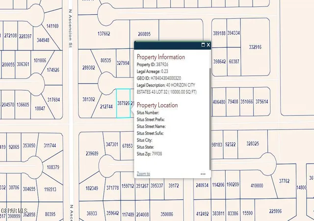 Photo 1 of Land for sale at Pn 387926 40 Horizon City Ests Lot 32, Horizon City, TX 79928 | MLS# 941069 | Listing updated on 2026-03-28
