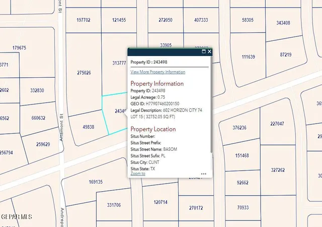 Photo 3 of Land for sale at Pn 243498 Basom Pl, Clint, TX 79928 | MLS# 944630 | Listing updated on 2026-05-27
