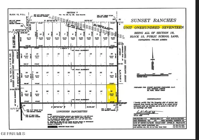 4th image of 12 Sec 18 Psl Sunset Ranches #117 Lot 38, Fabens, TX 79838 | MLS# 948088
