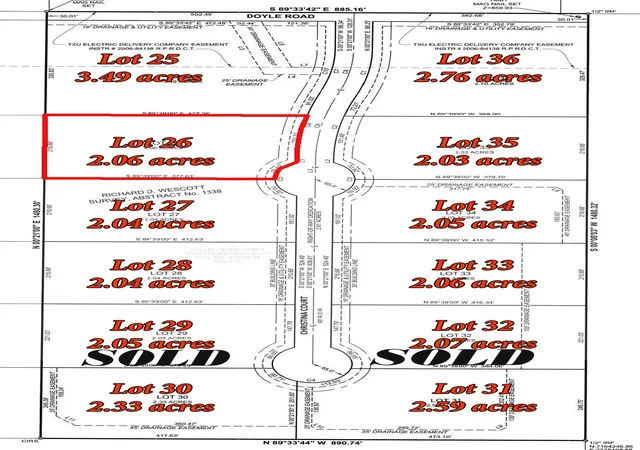 Photo 1 of Land for sale at 7238 Christina Court, Krum, TX 76249 | MLS# 20797108 | Listing updated on 2026-07-21