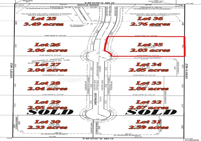 Photo 1 of Land for sale at 7239 Christina Court, Krum, TX 76249 | MLS# 20797178 | Listing updated on 2026-07-21