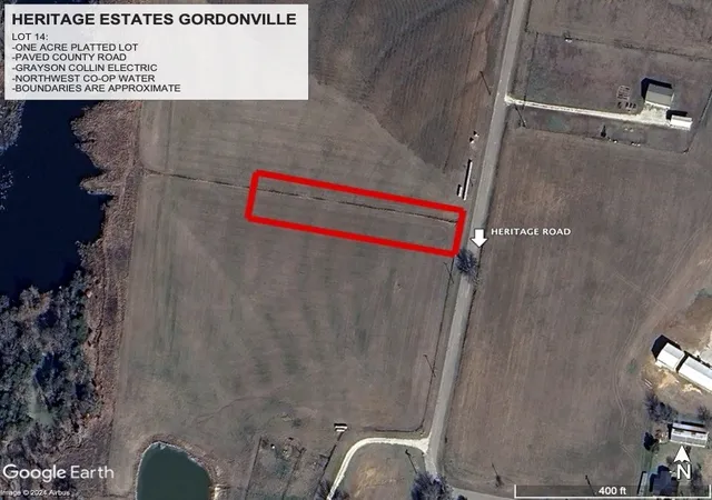 Photo 1 of Sale Pending at Lot 114 Heritage, Gordonville, TX 76245 | MLS# 20805176 | Listing updated on 2026-07-22