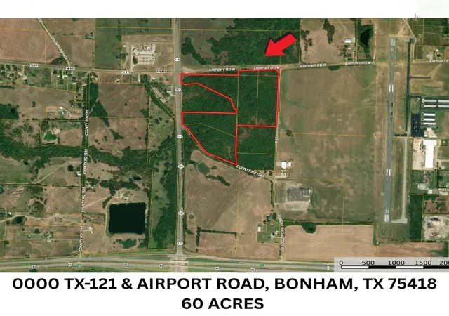 Photo 1 of Land for sale at 0000 Tx 121 & Airport Rd, Bonham, TX 75418 | MLS# 21028919 | Listing updated on 2026-08-14