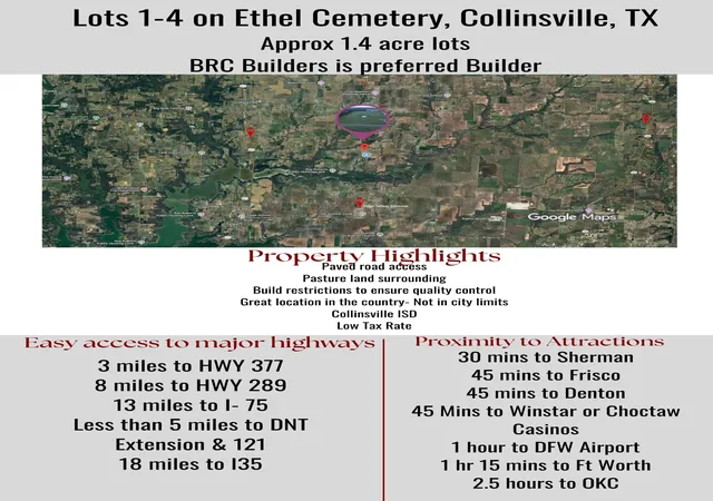 Homes for sale in Collinsville, TX | Lot 1 Ethel Cemetery Rd, Collinsville, TX 76233 | MLS# 21094033