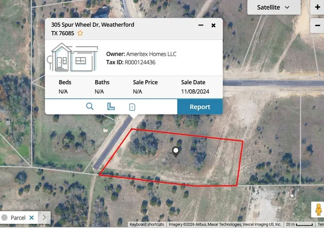 Photo 1 of Land for sale at 305 Spur Wheel Dr, Weatherford, TX 76085 | MLS# 21197406 | Listing updated on 2026-06-09