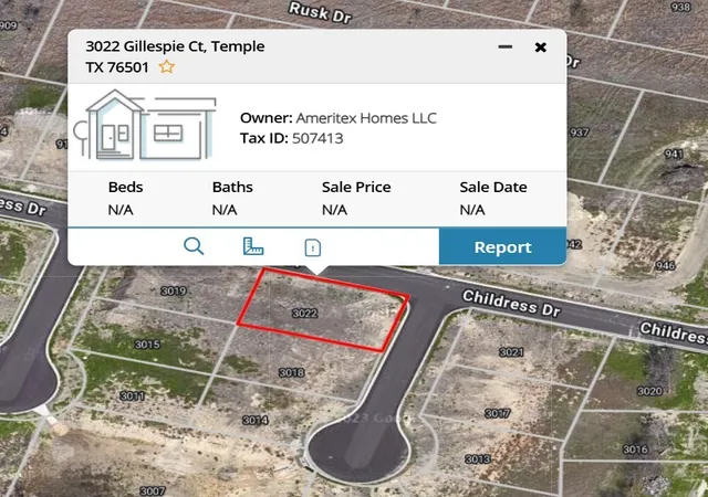 Photo 1 of Land for sale at 3022 Gillespie Ct, Temple, TX 76501 | MLS# 21205359 | Listing updated on 2026-08-17