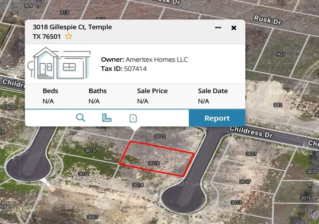 Photo 1 of Land for sale at 3018 Gillespie Ct, Temple, TX 76501 | MLS# 21205367 | Listing updated on 2026-08-17