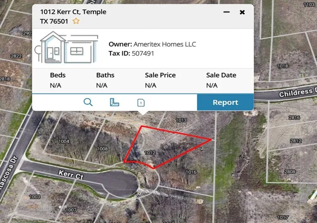 Photo 1 of Land for sale at 1012 Kerr Ct, Temple, TX 76501 | MLS# 21205449 | Listing updated on 2026-08-17