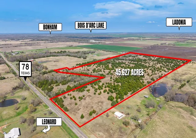 Photo 1 of Land for sale at 4562 Acres Tx 78, Bonham, TX 75418 | MLS# 21197254 | Listing updated on 2026-07-24