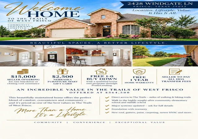 Photo 1 of Single family home for sale at 2428 Windgate Ln, Frisco, TX 75033 | MLS# 21254363 | Listing updated on 2026-09-26