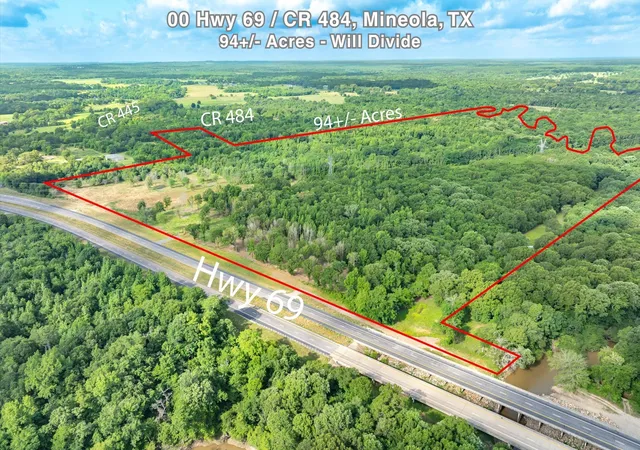 Photo 1 of Land for sale at 00 Hwy 69 / Cr 484, Mineola, TX 75773 | MLS# 21267561 | Listing updated on 2026-09-28