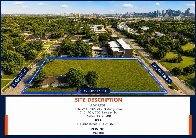 Photo 2 of Land for sale at 1402 Acres North Zang Blvd, Dallas, TX 75208 | MLS# 21286659 | Listing updated on 2026-10-07