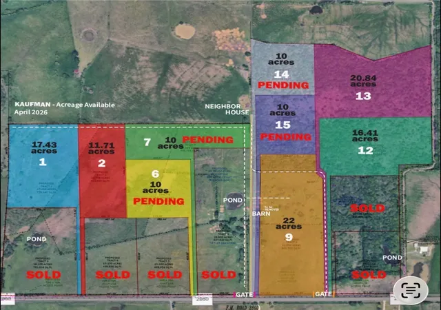 Photo 2 of Sale Pending at Tbd Lot 12 Fm 2860, Kaufman, TX 75142 | MLS# 21292045 | Listing updated on 2026-08-24