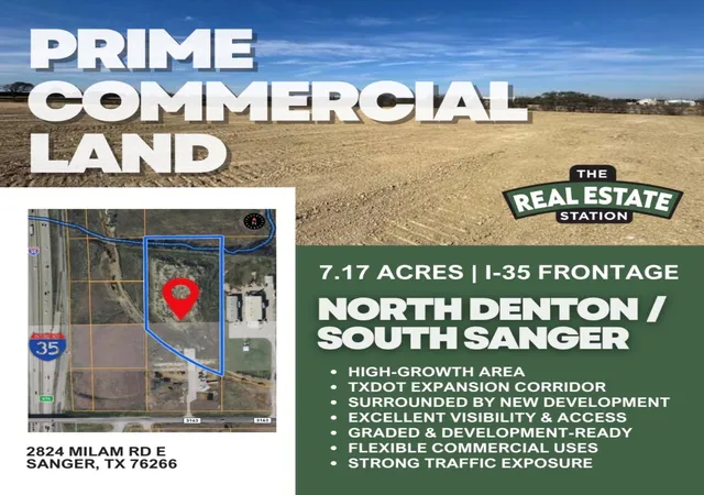 Photo 2 of Land for sale at 2824 E Milam Rd, Sanger, TX 76266 | MLS# 21296341 | Listing updated on 2026-09-17