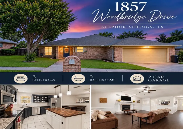 Photo 1 of Single family home for sale at 1857 Woodbridge Dr, Sulphur Springs, TX 75482 | MLS# 21297800 | Listing updated on 2026-10-08