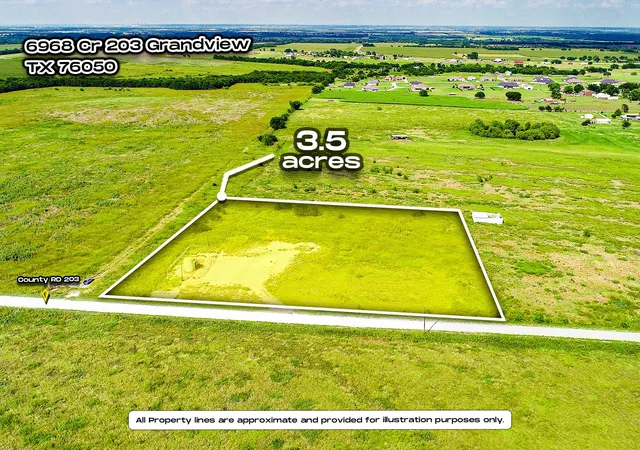 Photo 1 of Land for sale at 6968 County Road 203, Grandview, TX 76050 | MLS# 21309212 | Listing updated on 2026-08-25