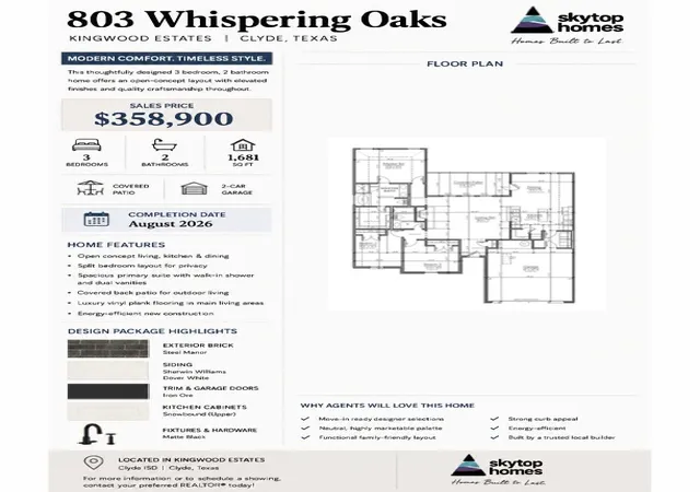Photo 2 of Sale Pending at 803 Whispering Oaks, Clyde, TX 79510 | MLS# 21314379 | Listing updated on 2026-08-22