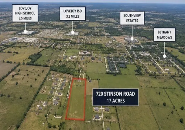 Photo 3 of Land for sale at 720 Stinson Rd, Allen, TX 75002 | MLS# 21316662 | Listing updated on 2026-09-17