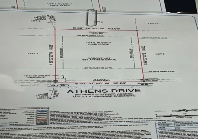 Photo 1 of Land for sale at 821 Athens Dr, Prosper, TX 75078 | MLS# 21334834 | Listing updated on 2026-07-17