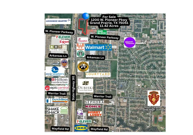 Photo 2 of Land for sale at 1200 W Pioneer Pkwy, Grand Prairie, TX 75051 | MLS# 21306931 | Listing updated on 2026-07-22