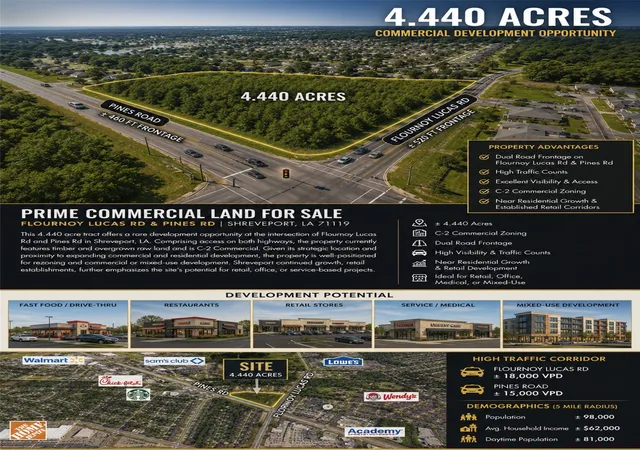 Photo 1 of Land for sale at 0 0 Flourney Lucas Rd, Shreveport, LA 71129 | MLS# 21336962 | Listing updated on 2026-07-21