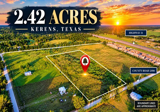 Photo 1 of Land for sale at 119 County Road 2190, Kerens, TX 75144 | MLS# 21344728 | Listing updated on 2026-10-06