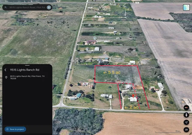 Photo 2 of Land for sale at 9515 Lights Ranch Rd, Pilot Point, TX 76258 | MLS# 21347200 | Listing updated on 2026-08-04