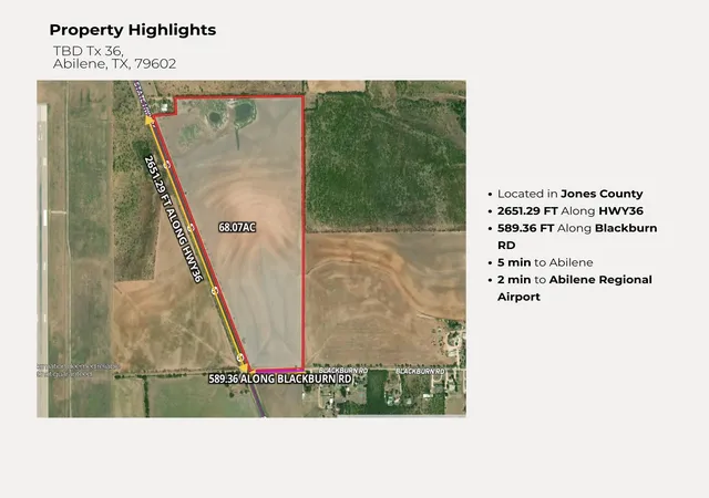 Photo 1 of Land for sale at Tbd Sh 36, Abilene, TX 79602 | MLS# 21365798 | Listing updated on 2026-08-21