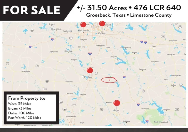 Photo 34 of Single family home for sale at 476 Lcr 640 (+/ 3150 Acres), Groesbeck, TX 76642 | MLS# 21371752 | Listing updated on 2026-08-28