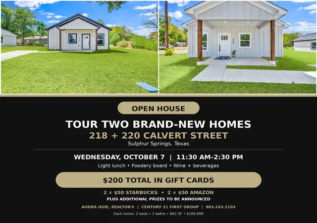 Photo 1 of Single family home for sale at 220 Calvert St, Sulphur Springs, TX 75482 | MLS# 21377690 | Listing updated on 2026-10-07