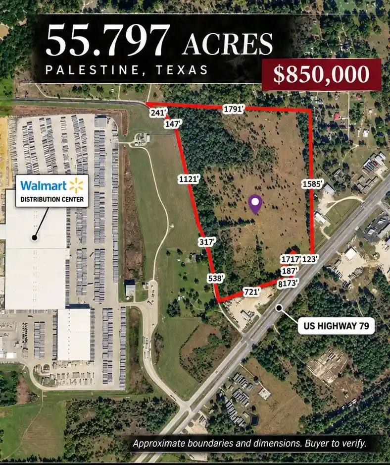 Photo 1 of Land for sale at 0 S Us 79 Hwy, Palestine, TX 75801 | MLS# 21407058 | Listing updated on 2026-10-10