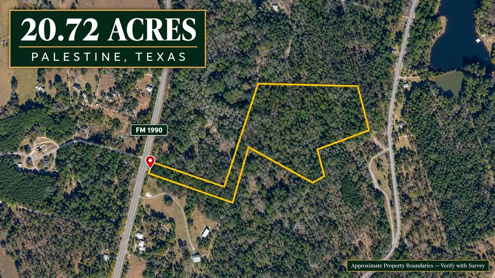 Photo 1 of Land for sale at Tbd Fm 1990, Palestine, TX 75801 | MLS# 21421826 | Listing updated on 2026-10-28