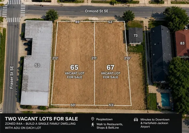 Photo 1 of Land for sale at 65/67 Ormond St Se, Atlanta, GA 30315 | MLS# 7821540 | Listing updated on 2026-08-25