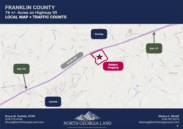 Photo 3 of Land for sale at 3434 Highway 59, Lavonia, GA 30553 | MLS# 7527489 | Listing updated on 2026-02-26