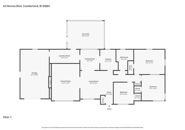 Homes for sale in Cumberland, RI | 63 Heroux Blvd, Cumberland, RI 02864 | MLS# 1416914