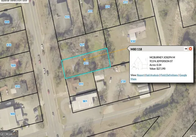 Photo 3 of Land for sale at 921 N Jefferson St, Milledgeville, GA 31061 | MLS# 10679152 | Listing updated on 2026-08-24
