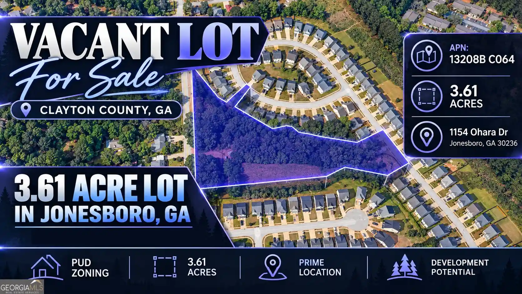 Photo 1 of Land for sale at 1154 Ohara Dr, Jonesboro, GA 30236 | MLS# 10870646 | Listing updated on 2026-10-09