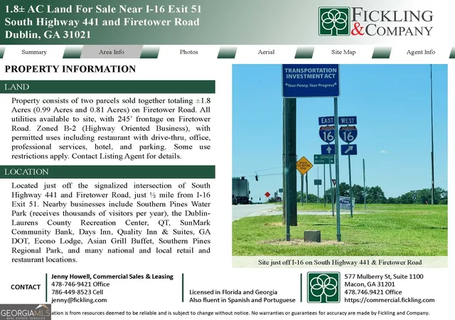 Photo 4 of Land for sale at 0 S Hwy 441, Dublin, GA 31021 | MLS# 10823027 | Listing updated on 2026-08-24