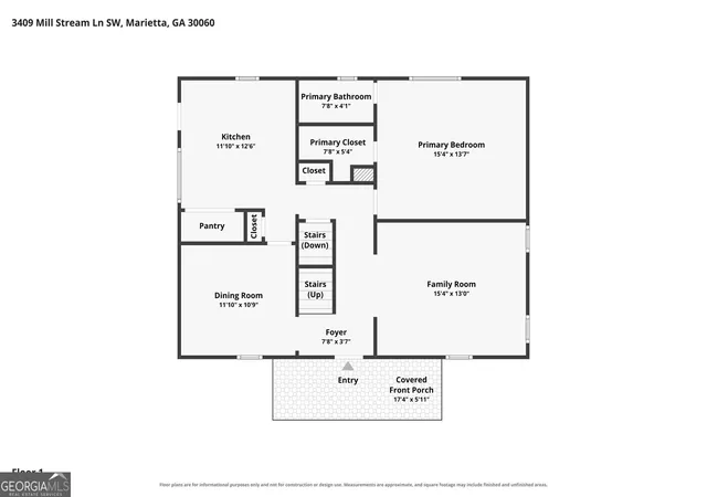 Photo 4 of Single family home for sale at 3409 Mill Stream Ln Sw, Marietta, GA 30060 | MLS# 10835561 | Listing updated on 2026-09-18
