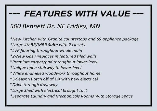 Photo 2 of Single family home for sale at 500 Bennett Dr NE, Minneapolis, MN 55432 | MLS# 7143324 | Listing updated on 2026-09-13